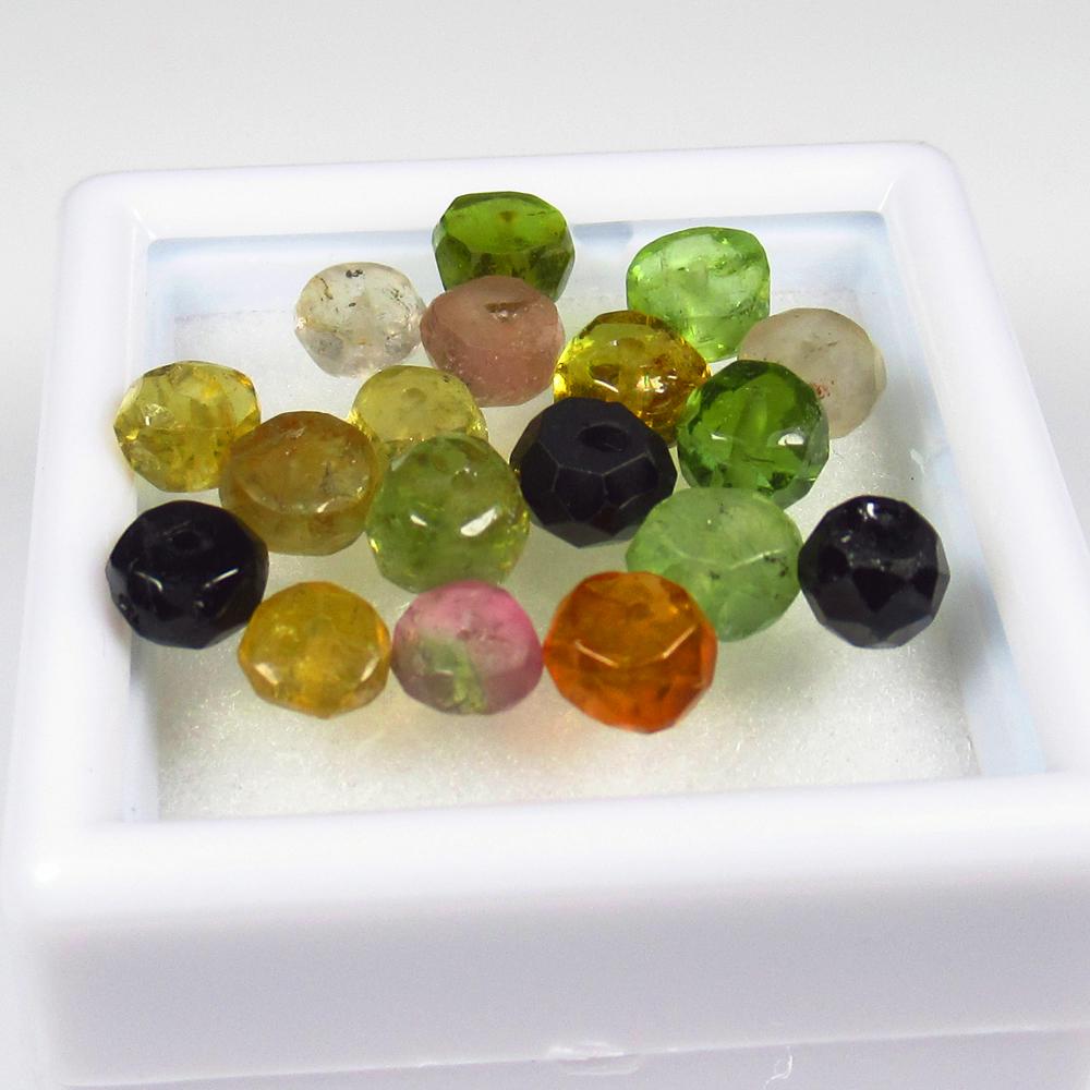 Natural Tourmaline Beads - 8.75 Ct: No Reserve! Title: Natural Tourmaline Beads - 8.75 Ct Origin: Mozambique Weight: 8.75 Size/Dimensions: 4.4 - 4.7 mm Additional Information: Pieces : 20 No's / Shape : Round Drilled / Color : Multicolo