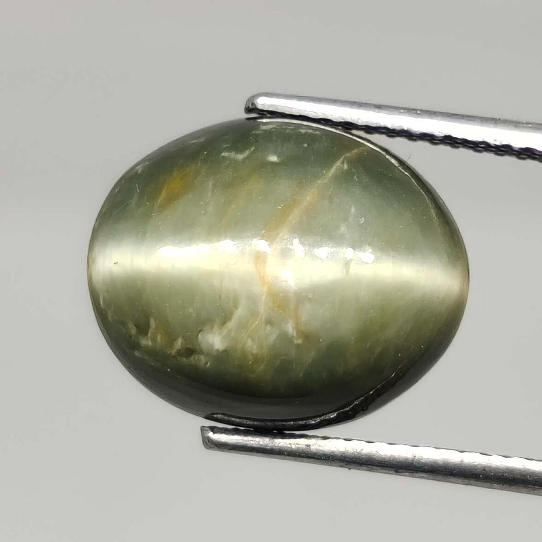 9.25 ct Natural Cat's Eye: No Reserve! Title: 9.25 ct Natural Cat's Eye Additional Information: Gemstones: Natural Cat's Eye Carat Weights: 9.25 ct Size/Dimensions: 13 X 11 X 8.5 mm Treatment: Colorless Oil Materials & Techniqu