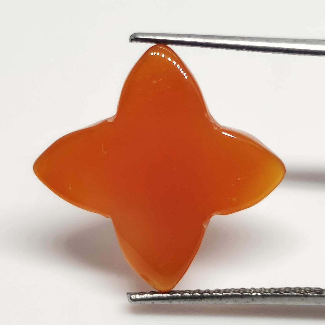 7.80 ct Natural Carnelian Star Cab: No Reserve! Title: 7.80 ct Natural Carnelian Star Cab Additional Information: Gemstones: Carnelian Carat Weights: 7.80 ct Size/Dimensions: 15 X 15 mm Materials & Techniques: Carnelian Shipping: Domest