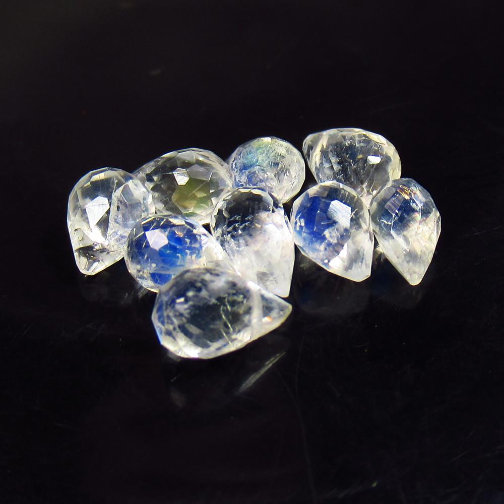 6.66 Ctw Natural 9 Blue Moonstone Pear Drop Beads: No Reserve! Title: 6.66 Ctw Natural 9 Blue Moonstone Pear Drop Beads Stone Clarity: Translucent Gemstones: Natural Moonstone Beads Carat Weights: 6.66 Size/Dimensions: 6.2x4.2 - 6.9x4.4mm / 9 Pc's Add