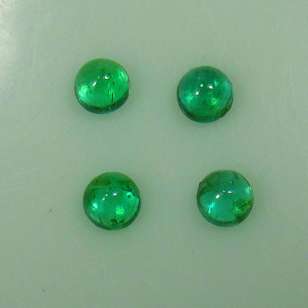 0.72 Ctw Natural 4 Zambian Emerald Round Set (1 of 3)