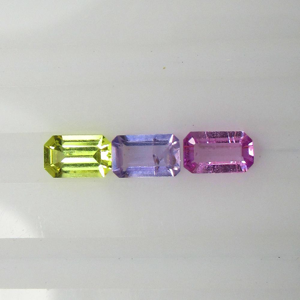Natural Fancy MultiColor Sapphire Set - 0.89 Ct (1 of 3)