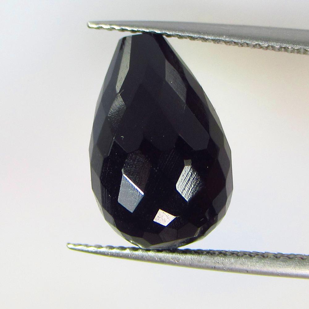 9.34 Ctw Natural Drilled Black Onyx Pear Drop (1 of 2)