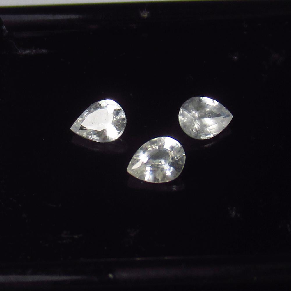 Natural Fancy White Sapphire Set - 0.53 Ct (1 of 2)