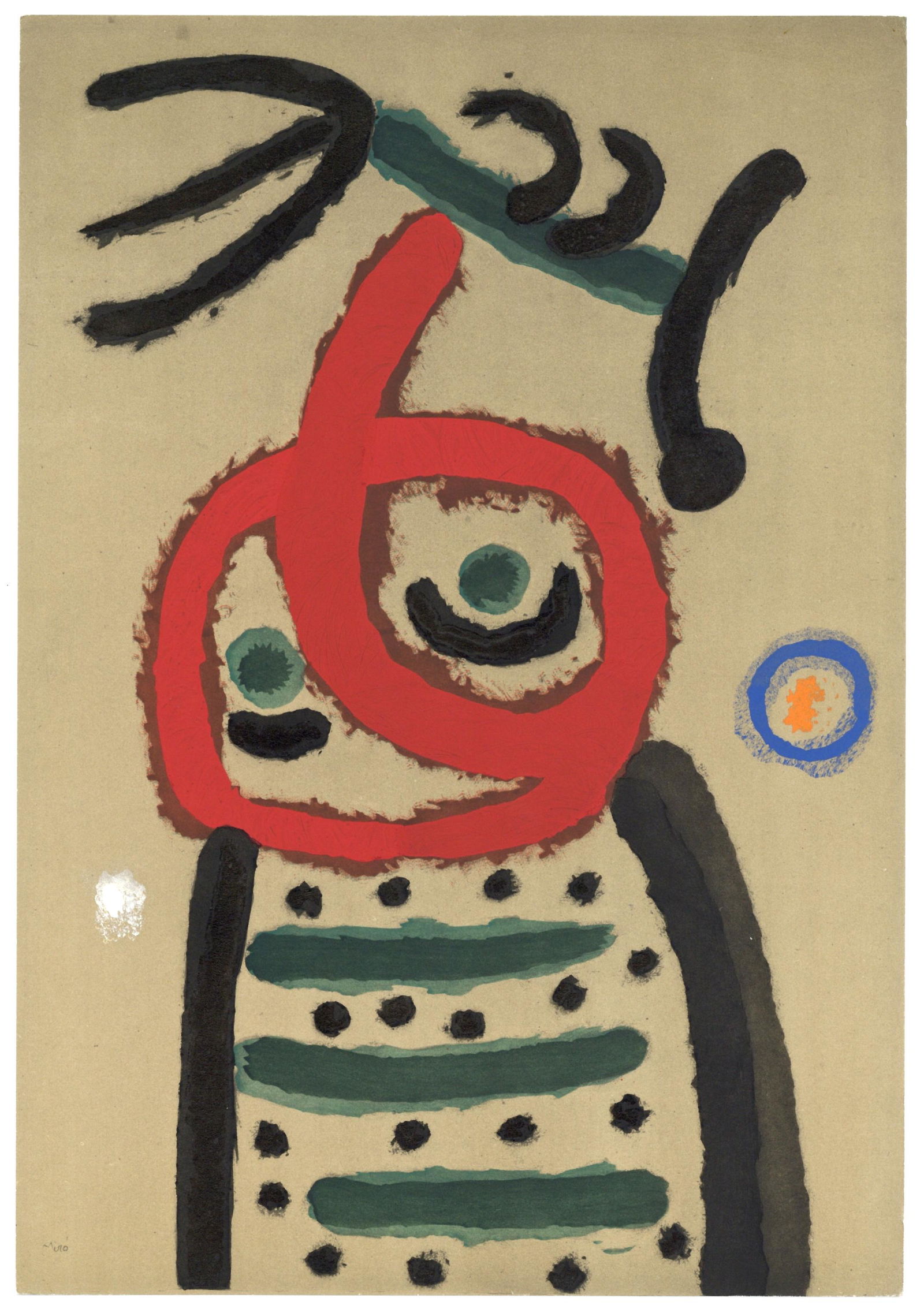 Joan Miro "Femme et oiseau" pochoir 1965 | Cartones (1 of 1)