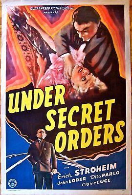 REDUCED A BUNCH!! UNDER SECRET ORDERS '43 ERIC VON STROHEIM WWII SPY RING (1 of 1)