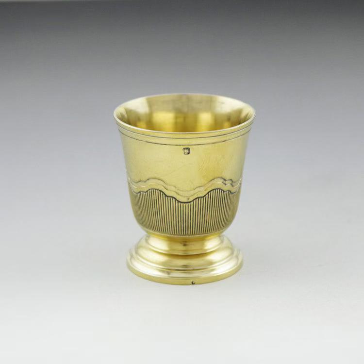 19th century french art deco sterling silver goblet: Title: 19th century french art deco sterling silver goblet Description: Size: diameter: 4.4 cmBottom diameter:3.8 cm, 5.0 cm weight: 51 gOrigin: FranceS: in the 19th centurySilversmith: Cardeilhac sta