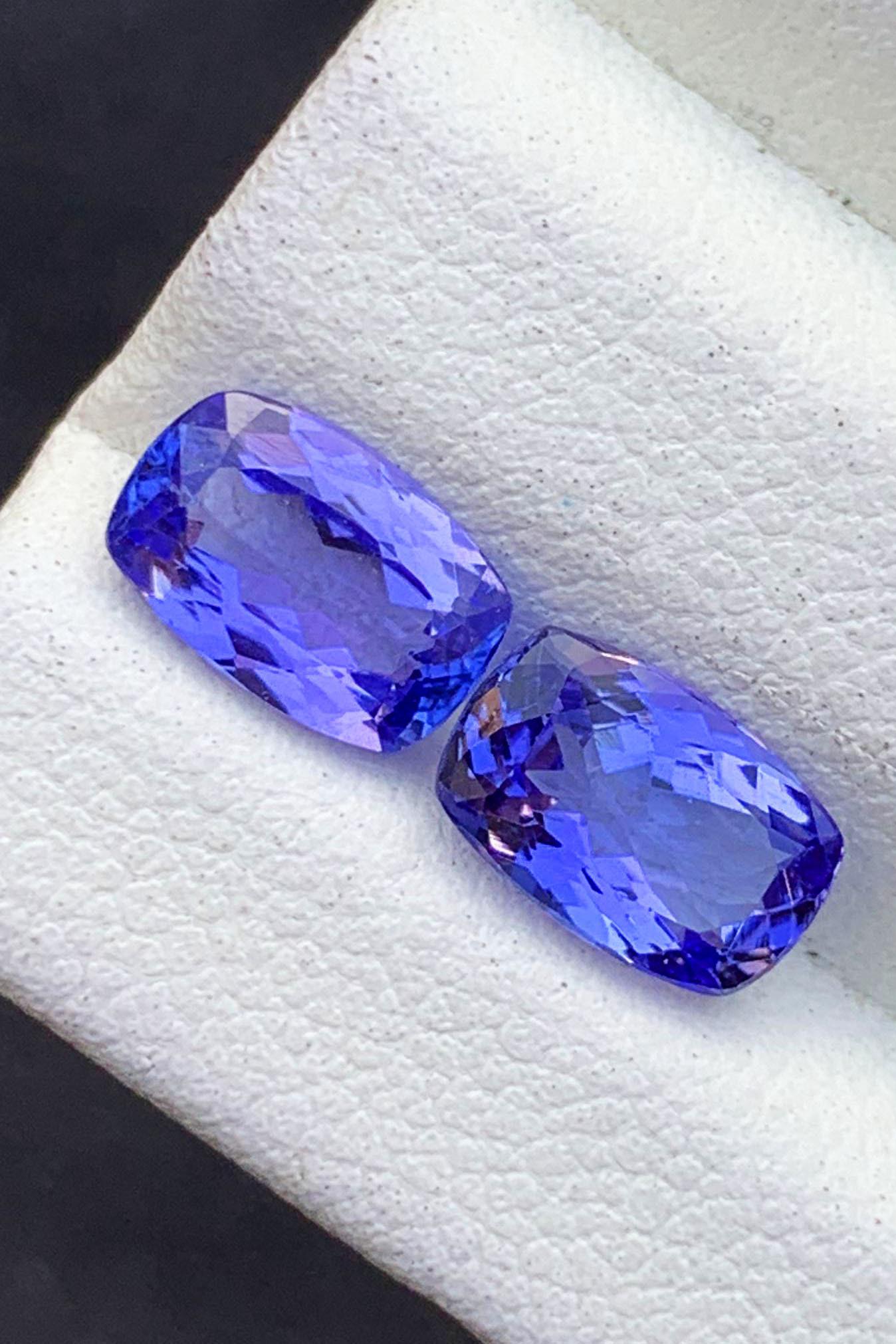 Calibrated Tanzanite Pair Cut Stones, Cornflower Blue Tanzanites Jewelry Size for Earrings Making,: Materials: Gem type: Tanzanite Carat weight: 2 Description Calibrated Tanzanite Pair Cut Stones, Cornflower Blue Tanzanites Jewelry Size for Earrings Making, Loupe Clean Tanzanite Gemstones, 2 CT Prop