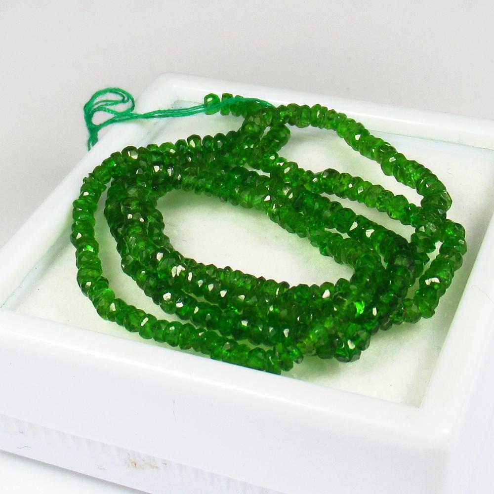 Natural Chrome Diopside Drilled Beads - 32.27 Ct: Title: Natural Chrome Diopside Drilled Beads - 32.27 Ct Origin: Russia Weight: 32.27 Size/Dimensions: 3.0 - 3.3 mm Additional Information: Pieces : 282 No's / Shape : Drilled Round Beads / Color : Gre