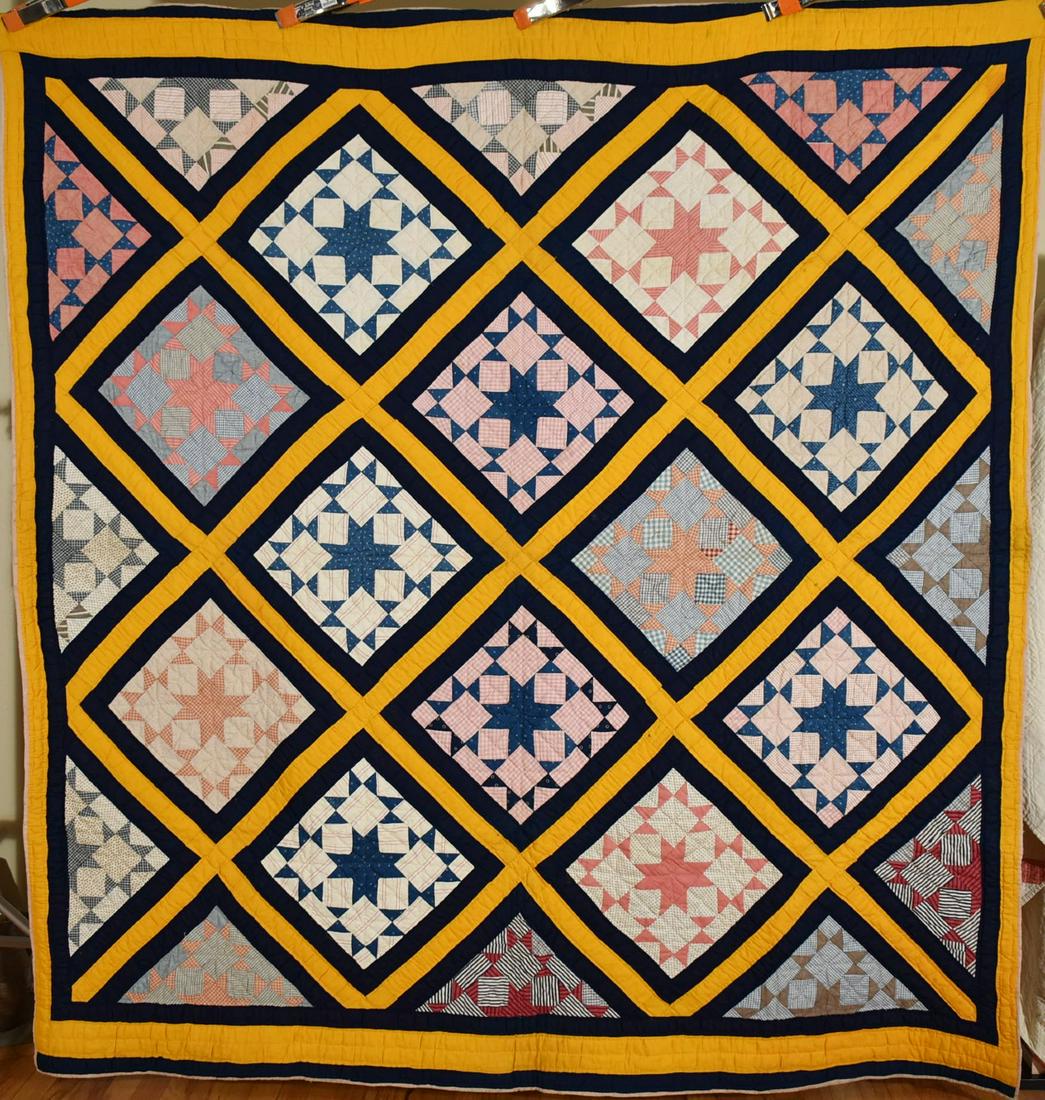 Vibrant 1890's "Corner Star" Quilt (1 of 10)