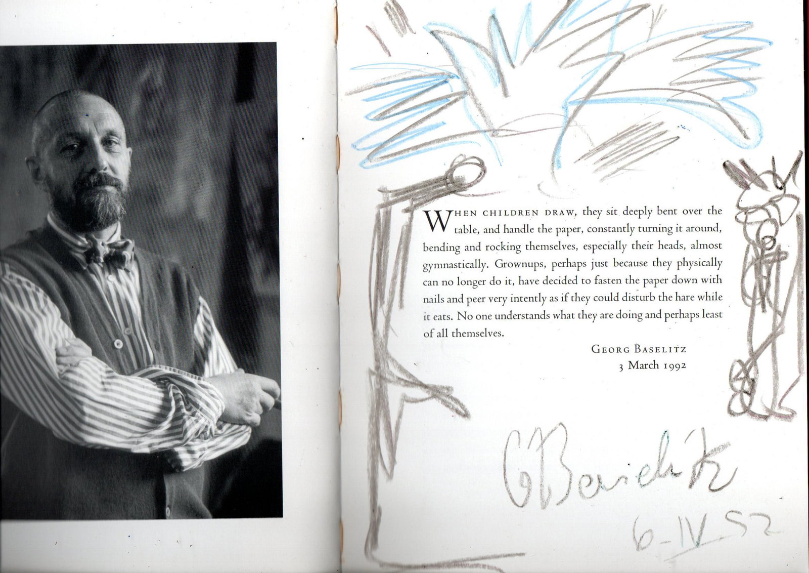 Georg Baselitz (Attrb) - Autographed exhibition book whit a drawing (1 of 3)