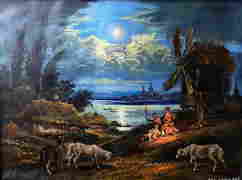 Oil painting Moonlight night Alexander Arkadievich Litvinov (1 of 11)