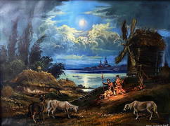 Oil painting Moonlight night Alexander Arkadievich Litvinov (1 of 11)
