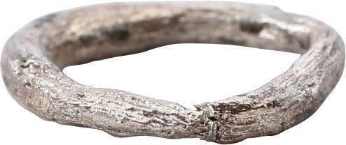 RARE VIKING BEARD RING, 10th - 11th CENT AD: Gilt bronze. Round, 1.7mm thick. 0.50" outside dimension. 0.37" inside dimension, 12.2mm outside, 8.8mm inside. The use of beard rings by Viking warriors is well documented but surviving examples are 