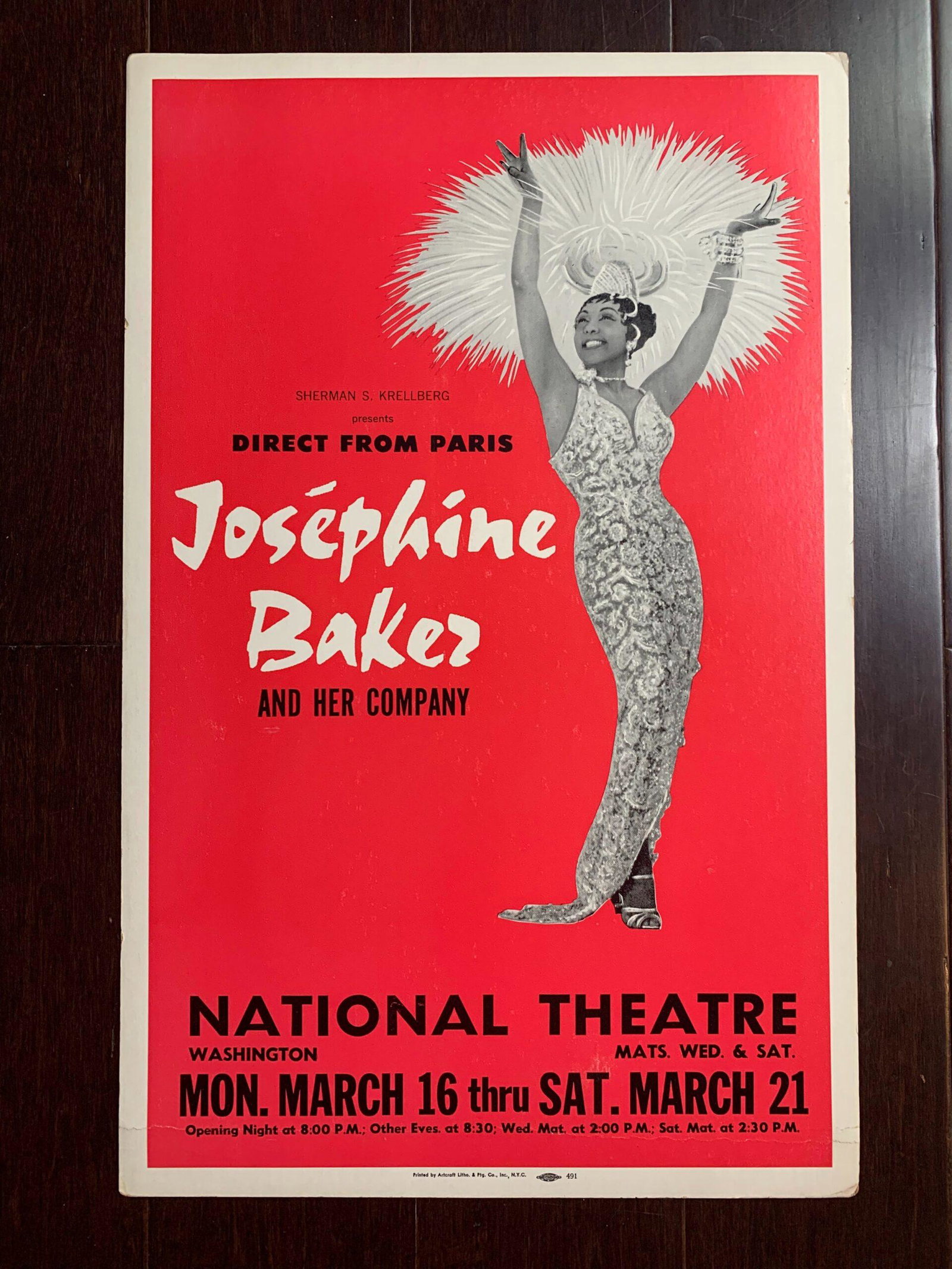 Josephine Baker - National Theater (1964) US Window Card: Josephine Baker - National Theater (1964) US Window Card Condition: VG/EXC Please refer to the attached images for a detailed view and condition of this original vintage poster. Note: LB - This means 
