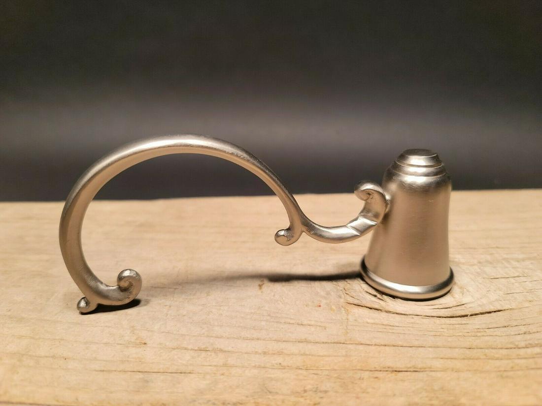 Pewter Candle Snuffer: 5 1/2" Long 1 3/8" Wide Such a great reproduction candle snuffer. Candle snuffers like this are used like you would guess to put a candle out without blowing wax all over. Snuffers like this make grea