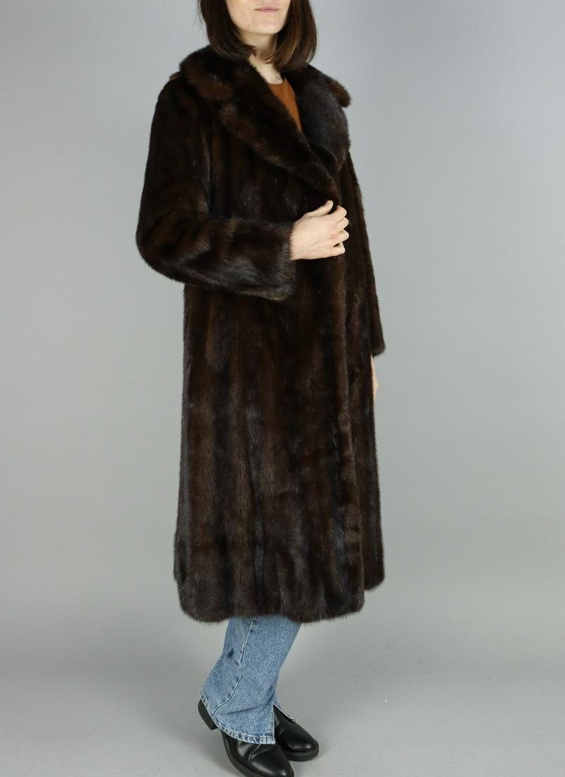 BROWN MINK FUR COAT - US 12 - EU M (1 of 12)