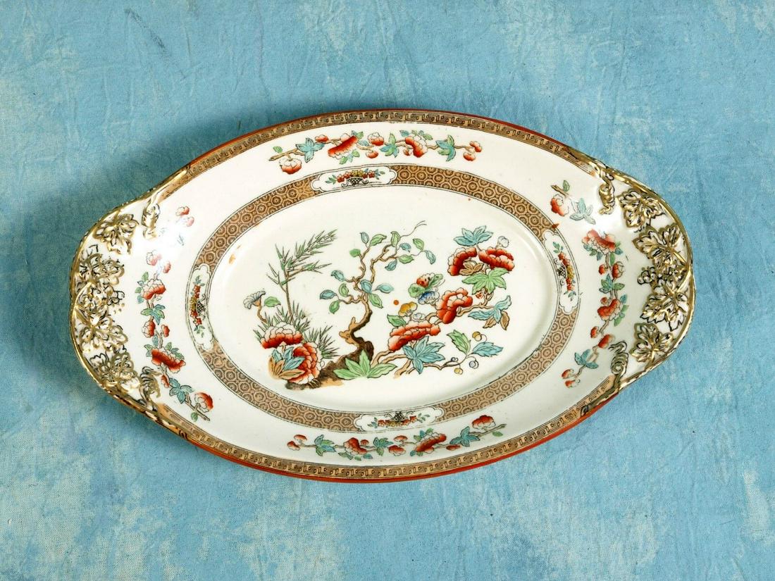COPELAND Spode Indian Tree Rust Oval Nut Candy Snack Dish Made in 1860 England (1 of 6)