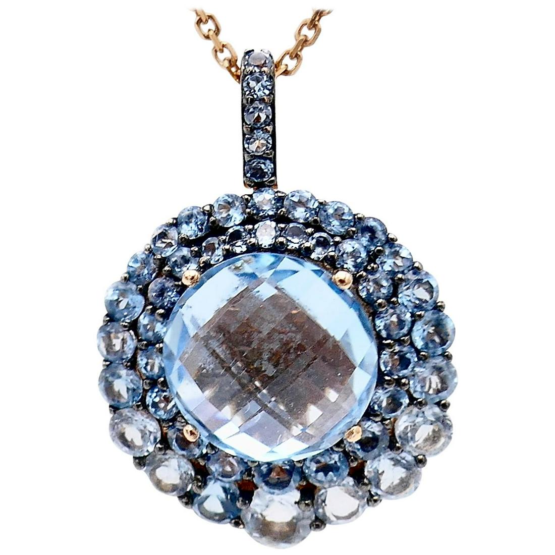 Topaz 14 Karat Rose Gold Pendant Chain Necklace (1 of 10)