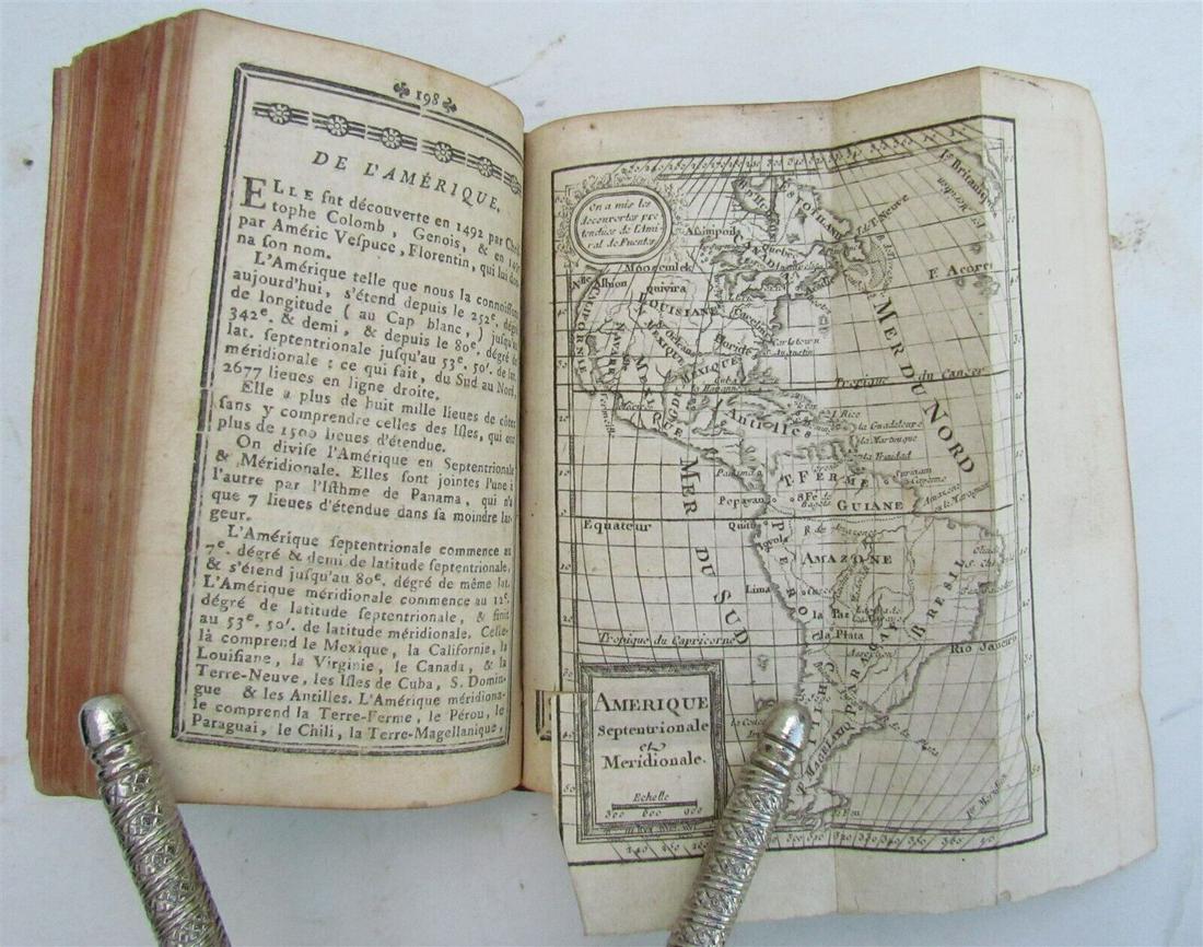 1767 GEOGRAPHY ILLUSTRATED w/ 5 MAPS incl. AMERICA antique in French: Expilly, Jean-Joseph Le Geographe manuel. Contenant la description de tous les pays du monde, leurs qualités, leur climat, le caractère de leurs habitans, leurs villes capitales, avec leurs
