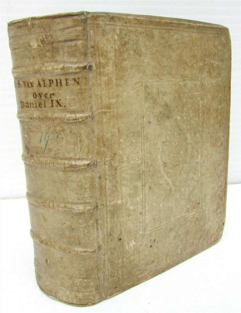 1716 DANIEL BIBLE PROPHECIES DESTRUCTION OF BABYLON VELLUM antique JUDAICA TORAH: DANIELS IXE HOOFDSTUK EN BYSONDER DE LXX JAAREN Der Babylonische Verwoestingen, en de LXX Weeken bestemd ter aanbrenginge van het Waare Heyl, over Daniels Volk en Heylige Stad (...) Hieronymus Simons