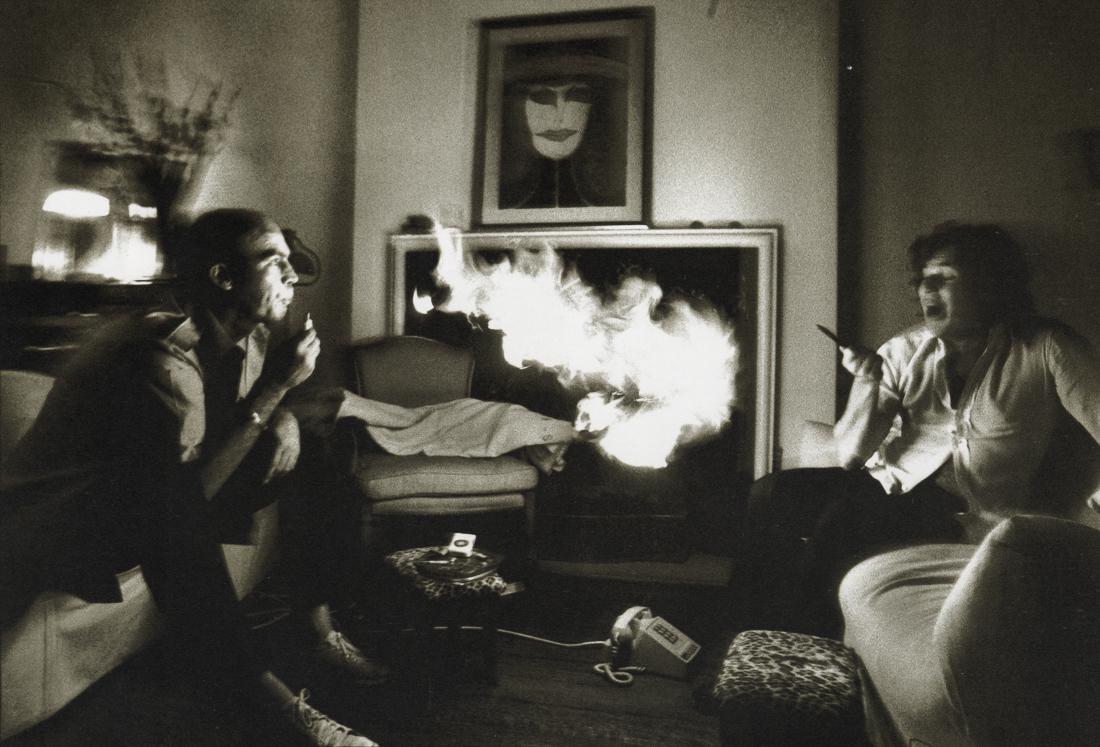 ANNIE LEIBOVITZ - Hunter S. Thompson and Jann Wenner: Artist: Annie Leibovitz Title: Hunter S. Thompson and Jann Wenner, New York City, 1976 Medium: Photo Litho, 1991, Italy Dimensions: 9.5x6.45" Description: Heat Wax Mounted on 11x14" Conservation Board