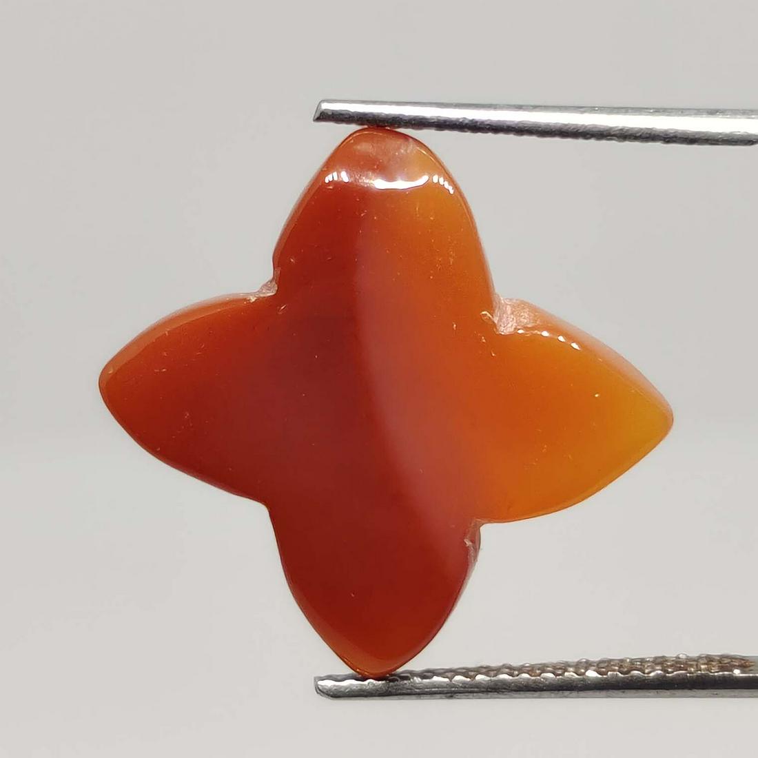 8.30 ct Natural Carnelian Star Cab: No Reserve! Title: 8.30 ct Natural Carnelian Star Cab Additional Information: Gemstones: Carnelian Carat Weights: 8.30 ct Size/Dimensions: 15 X 15 X 4 mm Materials & Techniques: Carnelian Shipping: Do