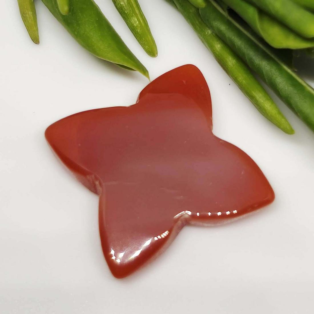 9.60 ct Natural Carnelian Star Cab: No Reserve! Title: 9.60 ct Natural Carnelian Star Cab Additional Information: Gemstones: Carnelian Carat Weights: 9.60 ct Size/Dimensions: 13 X 13 mm Materials & Techniques: Carnelian Shipping: Domest