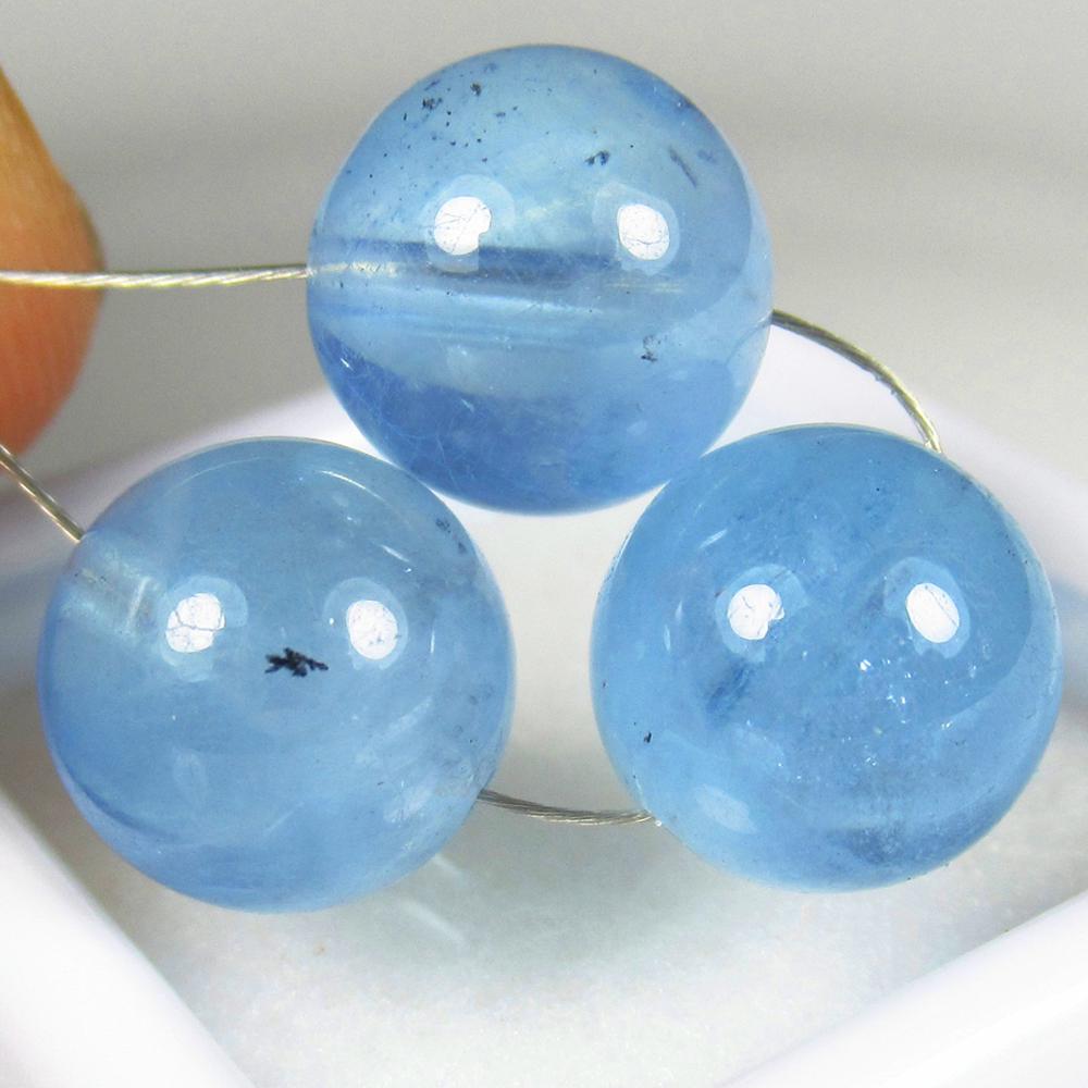 Natural Amazonite Beads - 15.67 Ct: No Reserve! Title: Natural Amazonite Beads - 15.67 Ct Origin: Brazil Weight: 15.67 Size/Dimensions: 9.1 x 9.1 mm Additional Information: Pieces : 3 No's / Shape : Round Drilled Beads / Color : Blue /