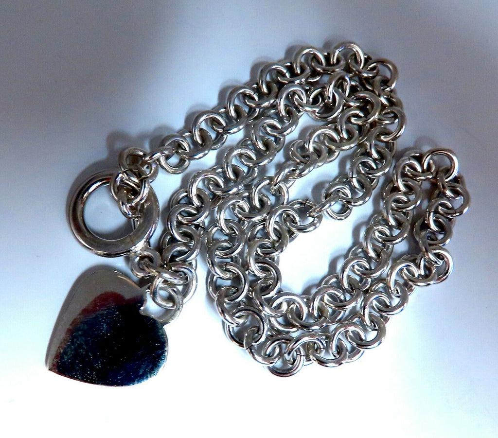 925 Sterling Silver Toggle Heart Link Necklace (1 of 3)
