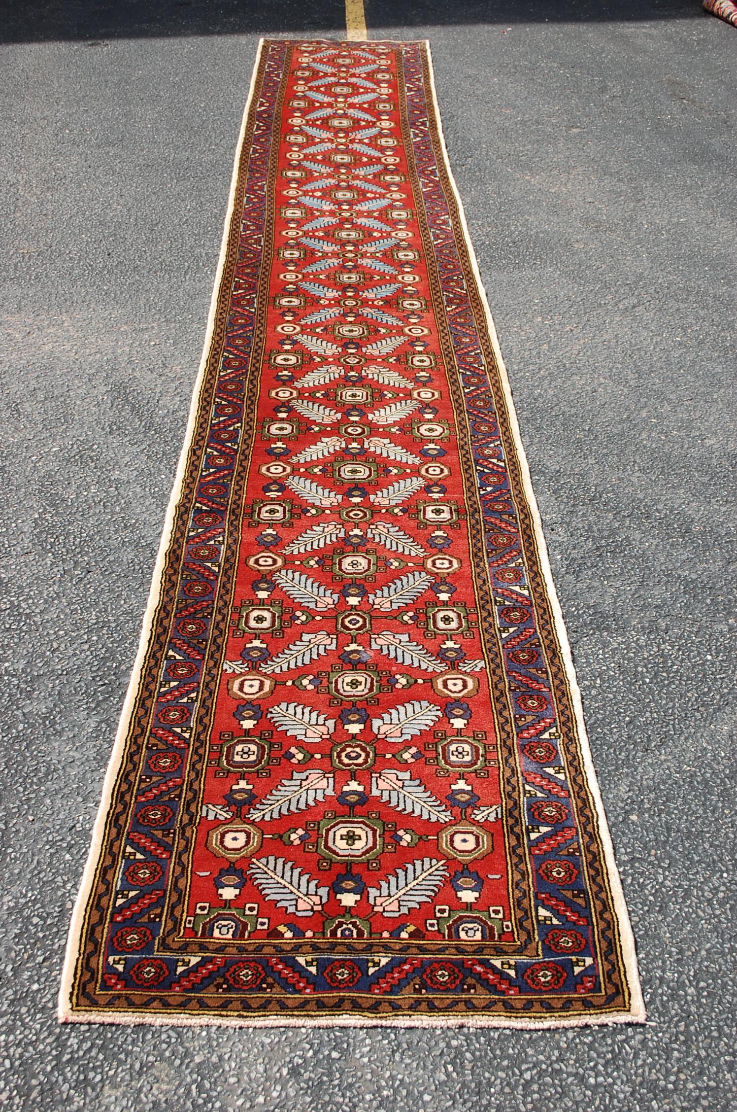 Persian SENNAH RUNNER ORIENTAL RUG 2.8x17.2 (1 of 8)