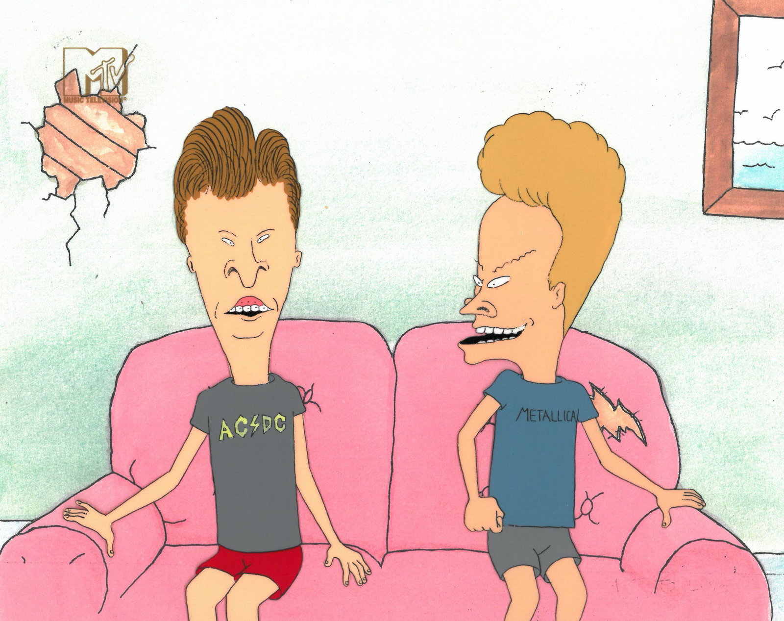 Beavis and Butt-Head Animation Art Original Production Cel Cell 1990s (1 of 2)