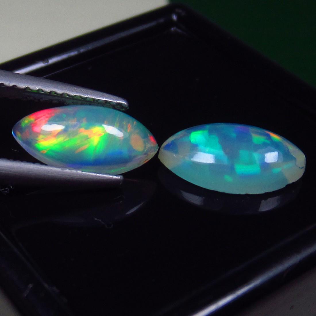 Natural Multicolor Opal Pair - 1.43 Ct (1 of 4)