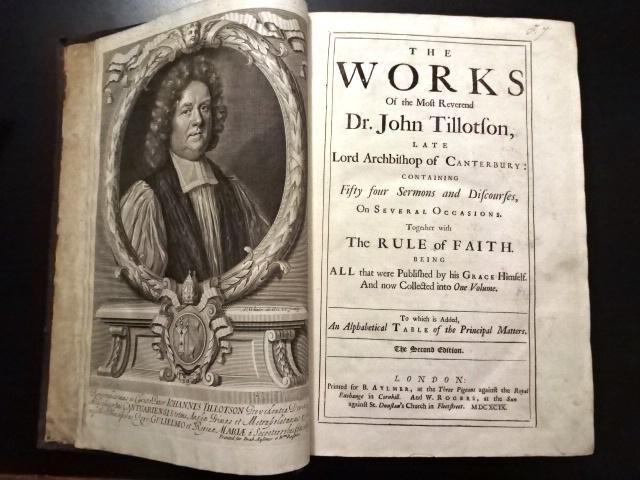 1699 The Works John Tillotson Leather Folio (1 of 3)