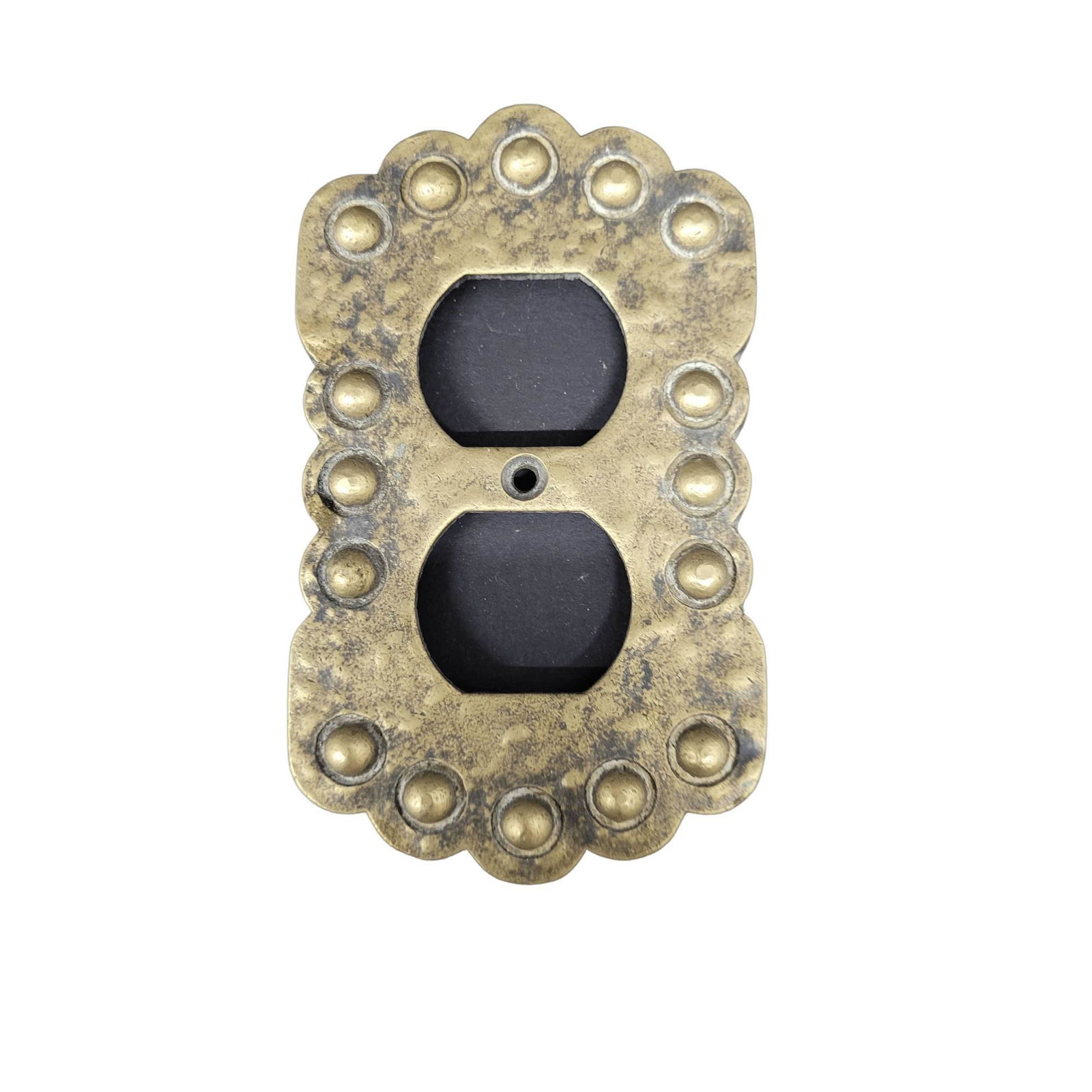 Vintage Gold Hardware Socket Cover Receptacle Gothic Medieval Castle Design (1 of 6)