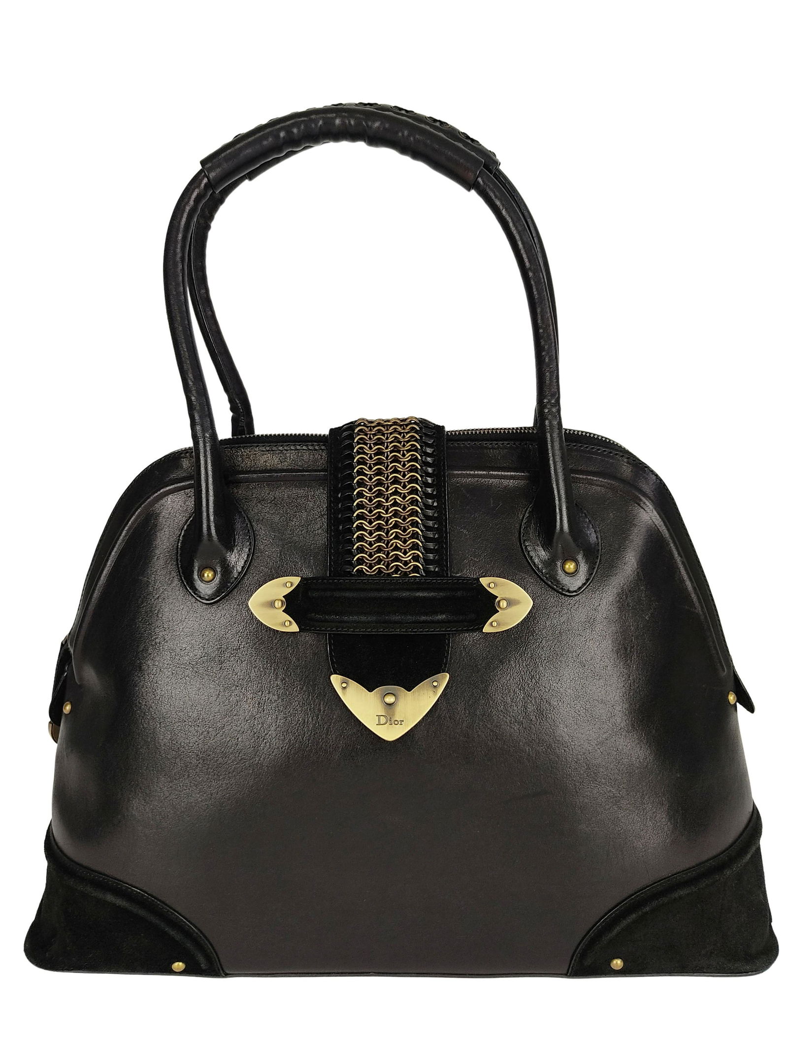 CHRISTIAN DIOR Handbag in black leather and suede (1 of 13)