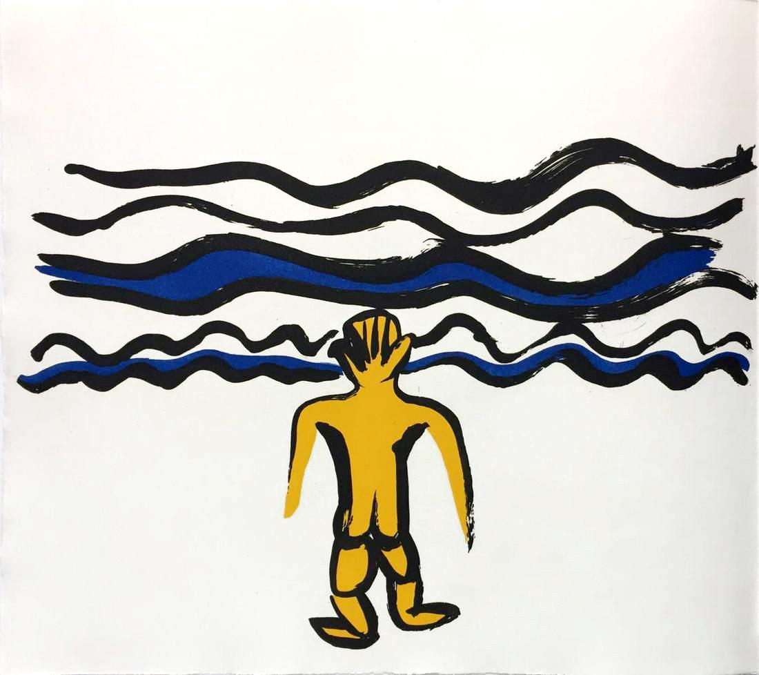 Calder Engraving aquatint in colors Sacrilege of Alan Kent 12: Artist: Alexander Calder Country: USA Title: Sacrilege of Alan Kent - 12 Medium: Original engraving in aquatints in colors not signed Marks: Signed & numbered by the Artist and Author in pencil and bl