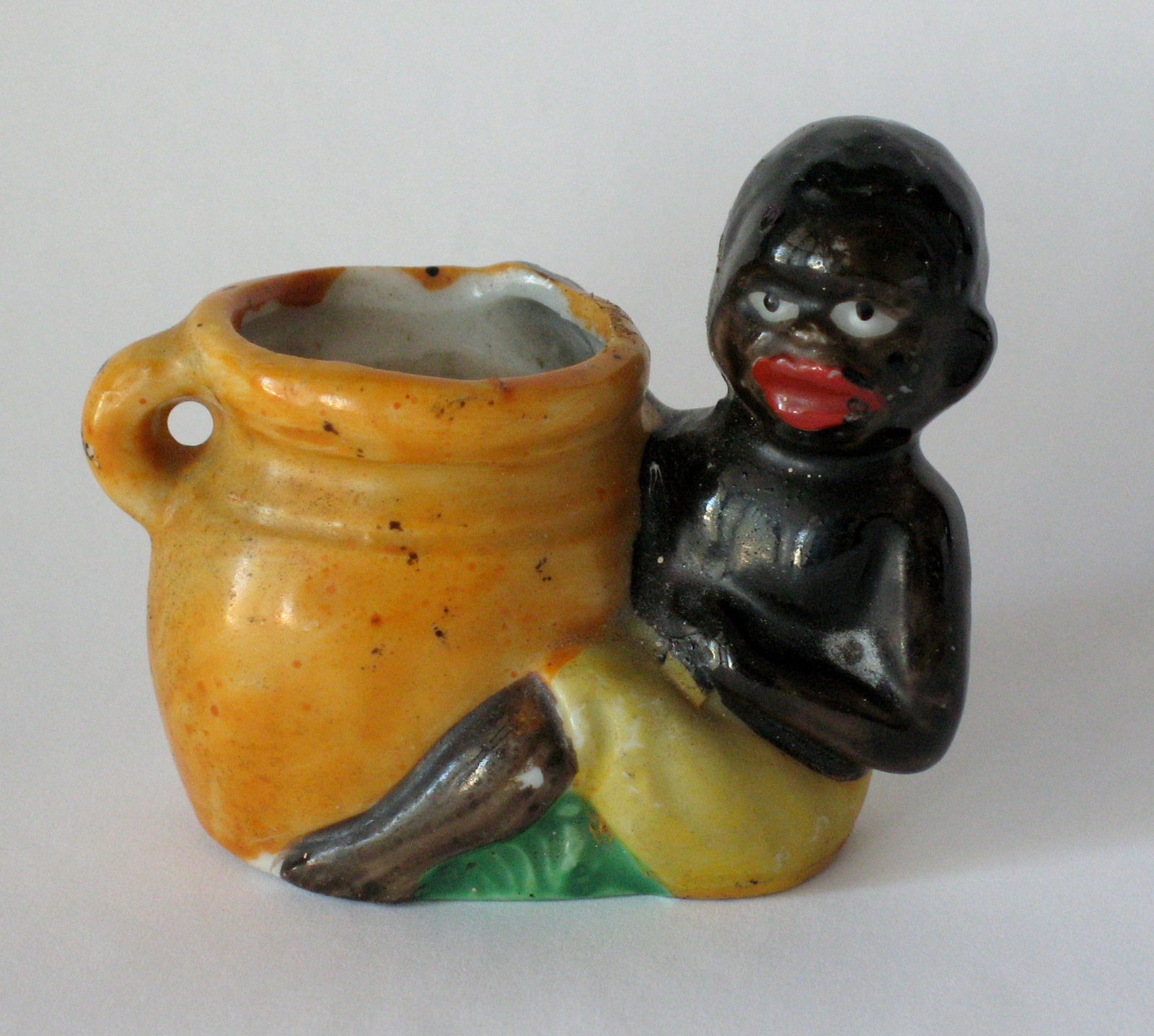 Vintage ceramic black boy toothpick holder. (1 of 3)
