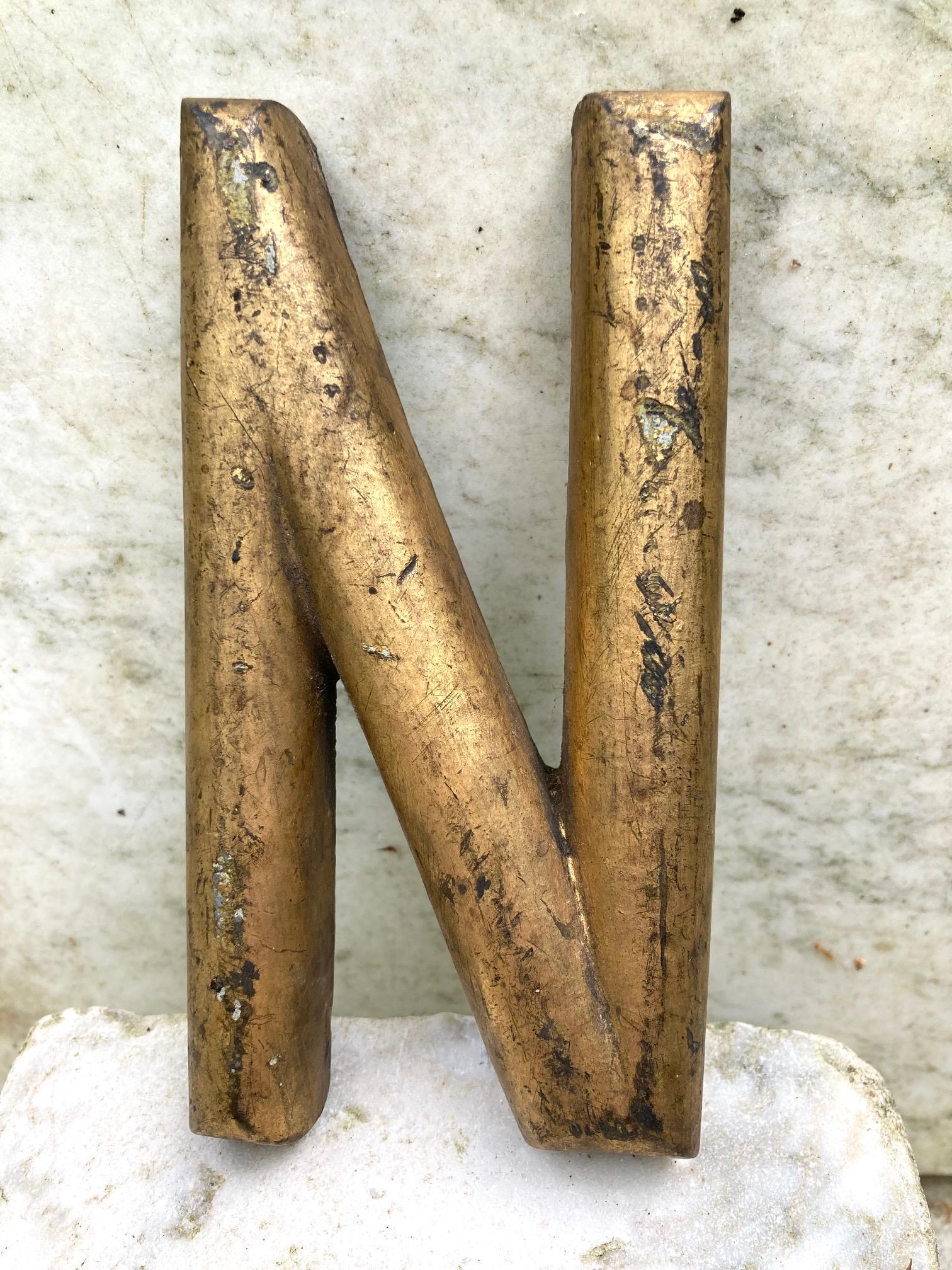 C1900 wooden letter N (1 of 3)