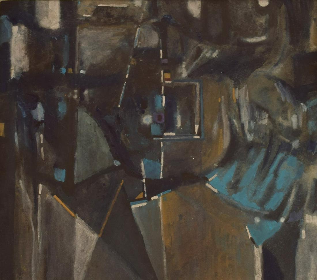 Ole Graugaard, Denmark. Oil crayon on paper. Abstract composition. Dated 1977. (1 of 6)