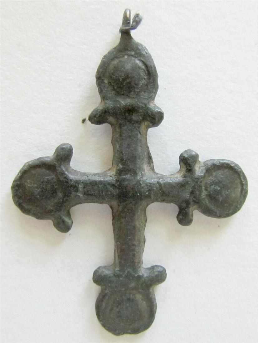BYZANTINE ANCIENT SMALL BRONZE NECK CROSS ANTIQUE original 1000 years old icon: About 1000 years old Size 1 1/4 by 1 3/4" Reserve: $209.00 Shipping: Domestic: Flat-rate of $25.00 to anywhere within the contiguous U.S. International: Foreign shipping rates are determined by destin