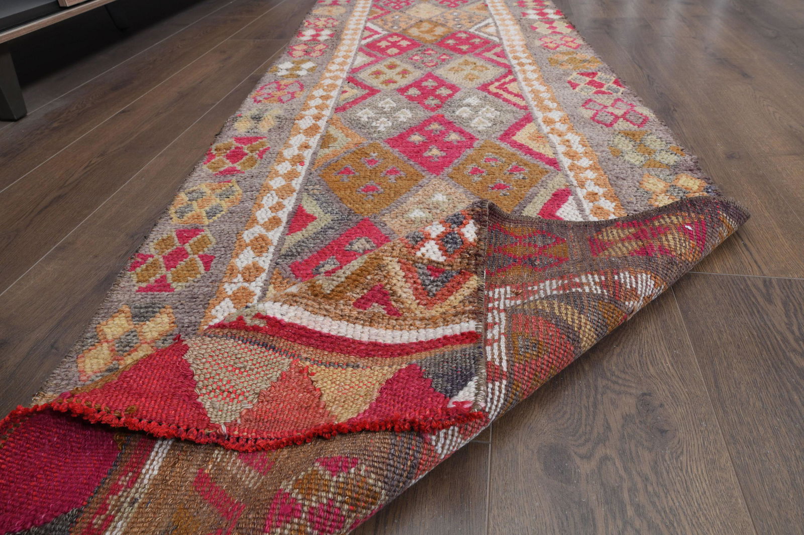 2'6x14 ft Turkish Kilim Multicolor Rug (1 of 9)