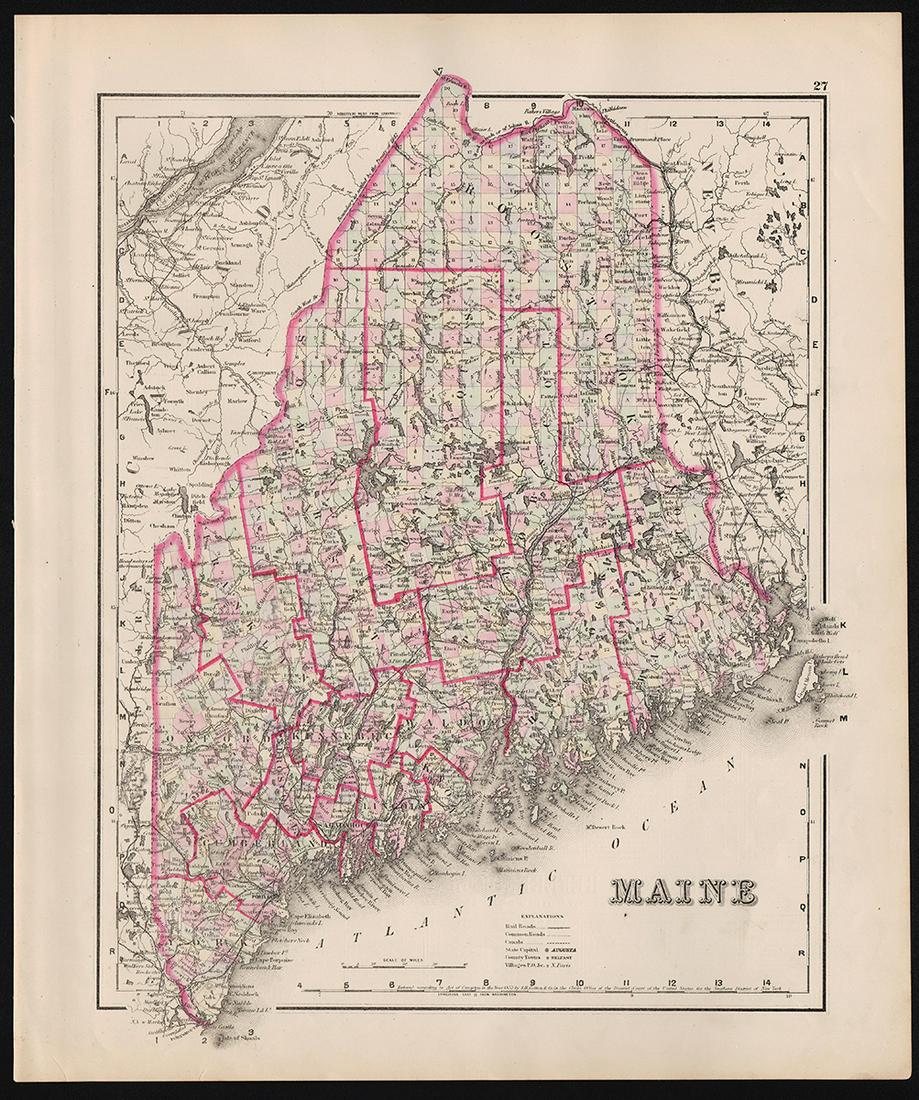 Incredibly detailed 1884 map of Maine (1 of 5)