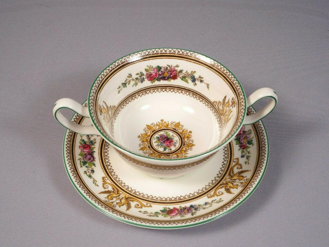 Wedgwood COLUMBIA Cream Soup Bouillon Cup Bowl W595 Griffons Floral Medallion (1 of 4)