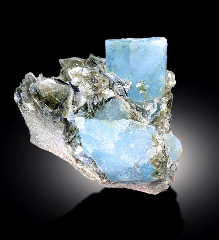 Aquamarine Specimen, Aquamarine Crystals, Muscovite Mica, Raw Aquamarine, Aquamarine for sale, (1 of 7)