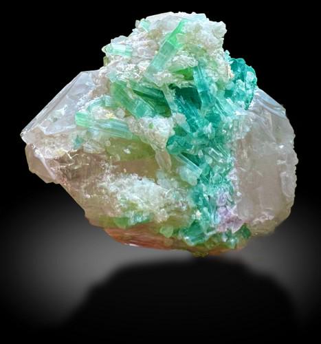 1890 Carats Amazingly Damage Free Fabulous Paraiba Green Tourmaline Crystal Attach on A Beautiful (1 of 10)