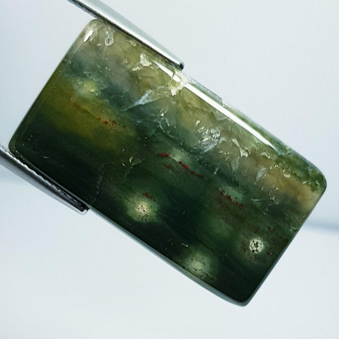 20.94 ctz Natural Occen Jasper: No Reserve! Title: 20.94 ctz Natural Occen Jasper Color/Clarity: Green / Opaque Gemstones: Occen Jasper Carat Weights: 20.94 Size/Dimensions: 29.93 x 17.11 x 4.08 Additional Info: Octagon / Brazil Shi