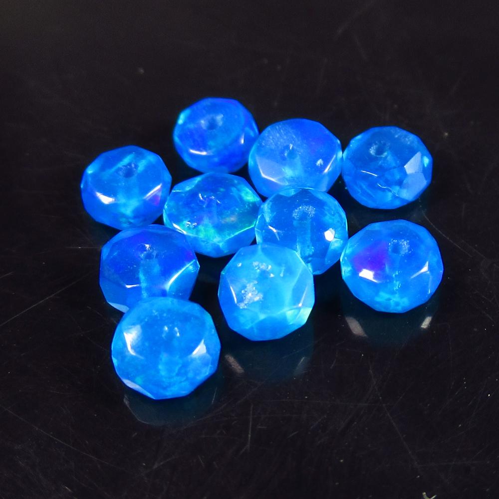 2.38 Ctw Natural 10 Drilled Neon Blue Fire Opal Beads (1 of 2)