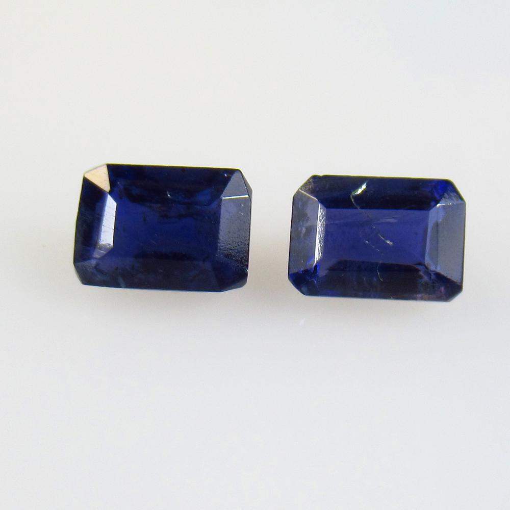 2.11 Ctw Natural Iolite Octagon Pair: No Reserve! Title: 2.11 Ctw Natural Iolite Octagon Pair Stone Clarity: VVS Gemstone: Natural Iolite Carat Weight: 2.11 Size/Dimensions: 7.10 x 5.10 x 4.10 mm / 2 Pc's Additional Information: Very Good