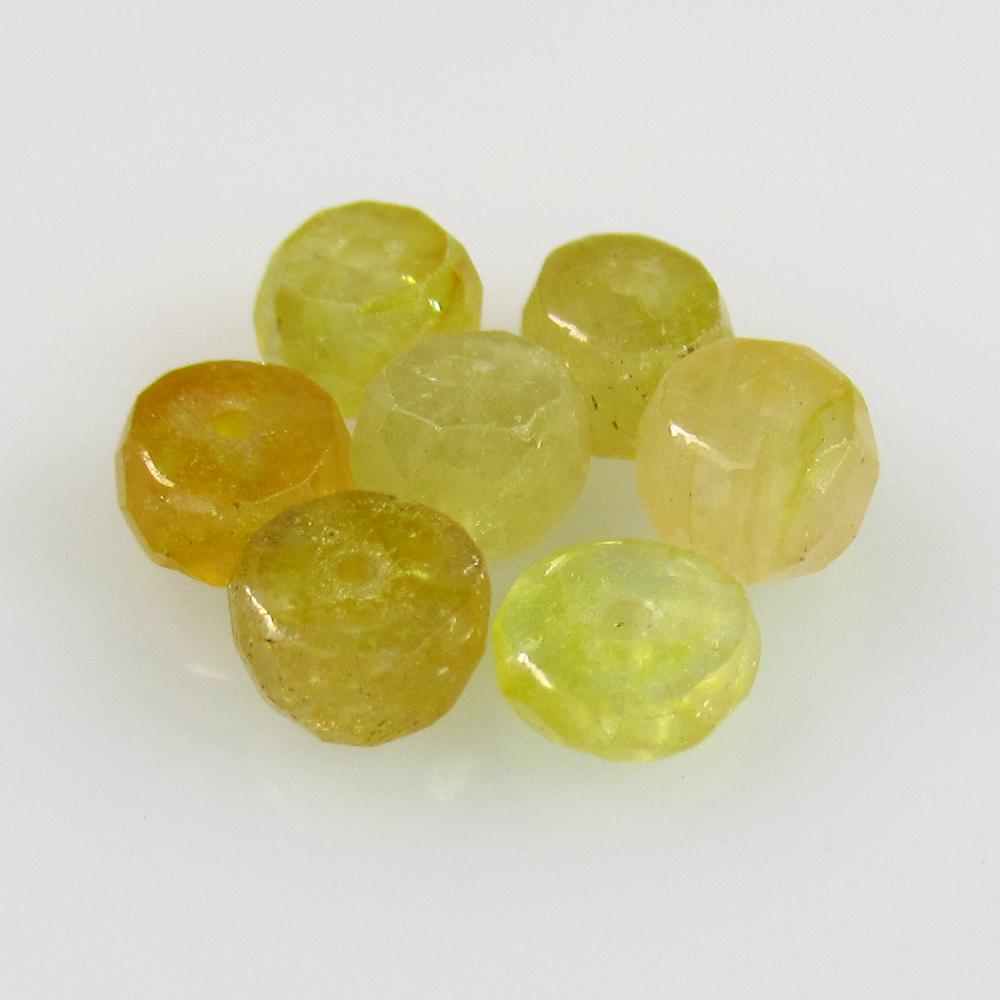 6.70 Ctw Natural 7 Yellow Sapphire Round Beads: No Reserve! Title: 6.70 Ctw Natural 7 Yellow Sapphire Round Beads Stone Clarity: Transparent Gemstone: Natural Sapphire Beads Carat Weight: 6.70 Size/Dimensions: 4.80 to 5.20 mm / 7 PC's Additional In